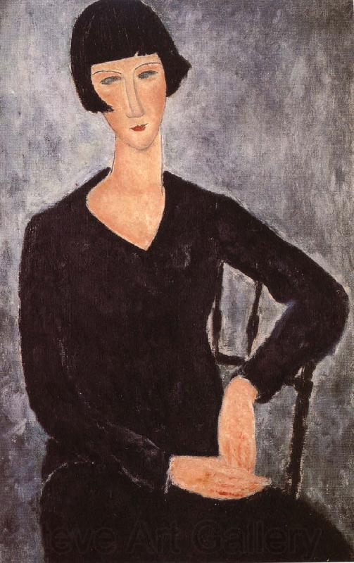 Amedeo Modigliani Seated woman in blue dress